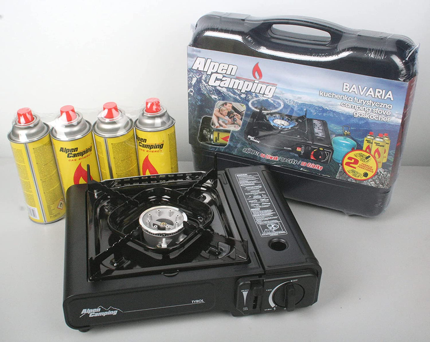 Premium gas stove, camping stove for outdoor use without cartridges