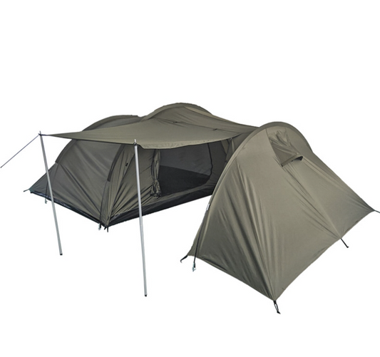 Waterdichte tent 4 personen. met opbergruimte 2,50m x 4,20m