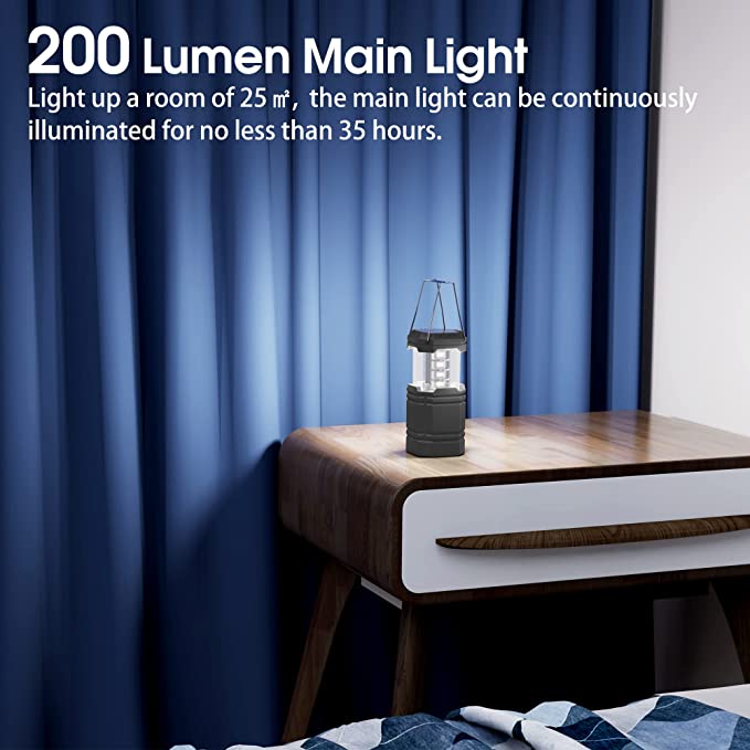 Solar Camping Handkurbel Laterne Schwarz, Tragbare Ultrahelle LED-Taschenlampe mit Akku