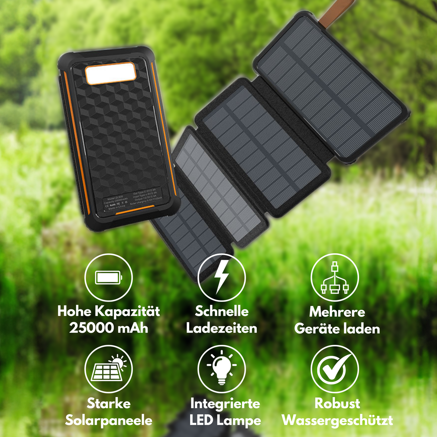 Solar Powerbank v2.0 - testwinnaar met 25000mAh - nieuw model
