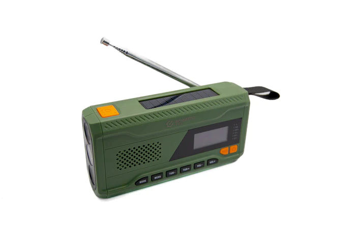ACE mini-noodradio met DAB+, slinger en zonne-energie, powerbank, zaklamp en USB-C poort