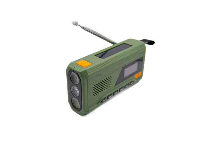 ACE mini emergency radio with DAB+, crank and solar energy, power bank, flashlight and USB-C connection