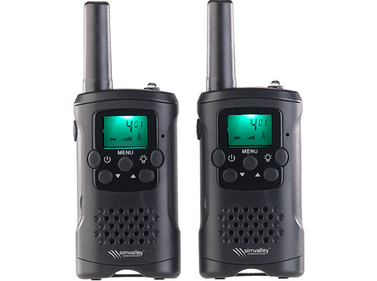 Walkie Talkie - set van 2 - radio - noodradio met 10 km bereik - PMR-apparaat met VOX - geïntegreerde LED-zaklamp - noodcommunicatie - communicatieapparaat