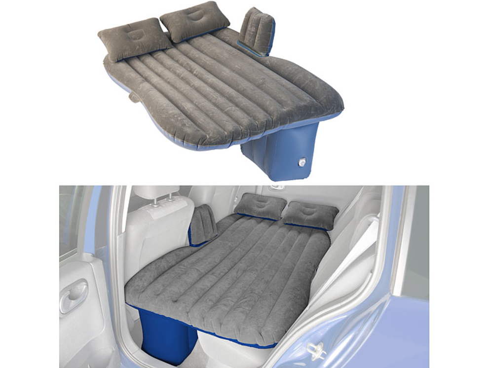 Autoachterbankmatras met kussen en voetenruimtesteun/buitensofa - opblaasbaar luchtbed - noodmatras - noodslaapplaats - slaapgelegenheid - automatras -