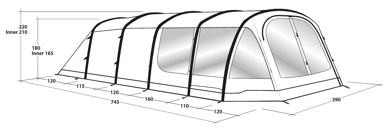 Tunnelzelt Knightdale für 8 Personen