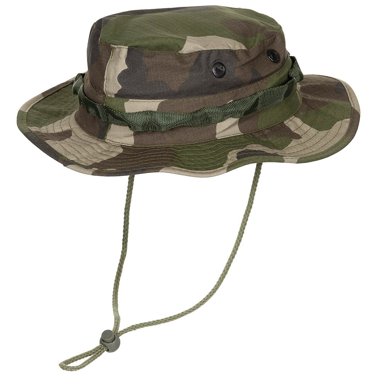 Taktischer Boonie - Buschhut, Kinnband Wald Camo